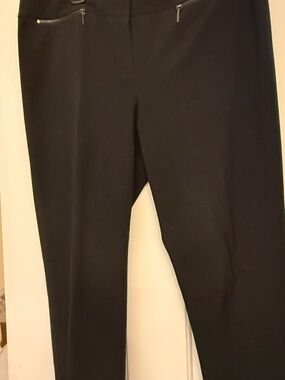 Nine West Black Women Dress Pants with Zip Detail